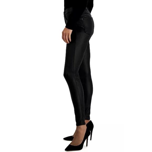 INC International Concepts Womens Mid-Rise Coated Skinny Jeans Black 10/30 $70 - Picture 3 of 8